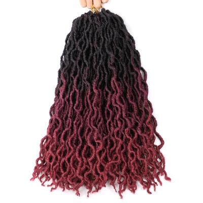 China Wholesale Cheap Afro Synthetic Soft Ombre High Temperature Fiber 18 Inch Faux Locs Crochet Hair Distressed NU Faux Locs for sale