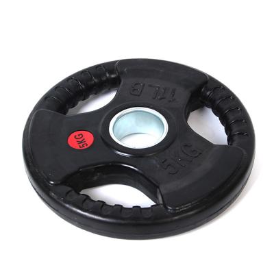 China Cheap Weight Plate Lfiting Factory Price Fitness Equipment Three Hole Rubber Weight Plate With Adjustable For Gym for sale