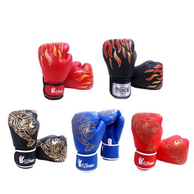 China Custom Made Mens Boxing Gloves Shiny Leather Printed Boxing Gloves Comfortable for sale