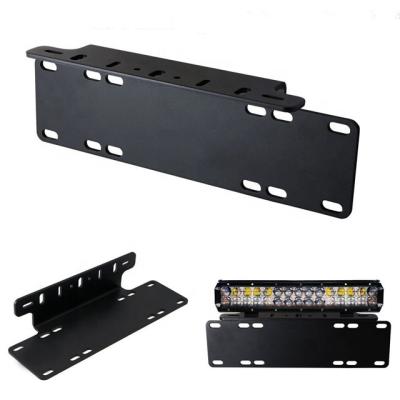 China No Black Powder Coating Decoration Molding Metal Stamped License Plate Bracket for sale