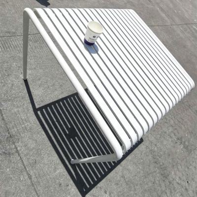 China White Paint Slat Garden Chair Powder Steel Chair Arm Garden Chair With Triple Slat Back for sale