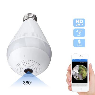 China Hot Sale 360 ​​Degree VR 1080p 2mp WIFI Hidden IP Bulb Camera Night Panoramic Night VISION Night Version With Two Way Voice Bulb Spy Camera for sale