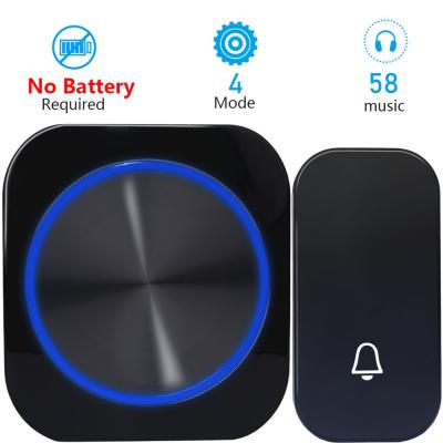 China Modern Hot Sale Ringbell Ip44 Waterproof Doorbell No Battery Wireless Doorbell 1 Button 1 Button 1 Self Powered Smart Receiver for sale