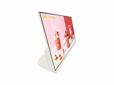 China 13.3 Inch Super Slim Desktop Kiosk Table Small LCD Digital Signage On Table Advertising Player Portable Wifi for sale