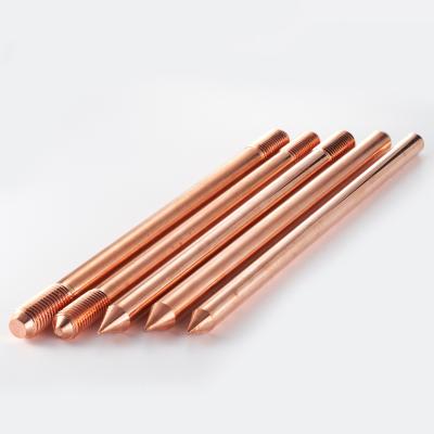 China Best Quality Bonded Copper Threaded Core Low Carbon Steel Ground Rods Of Lightning Protection System And Grounding System for sale