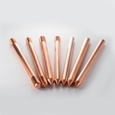 China high quality copper grounding rod of lightning protection system and ground system for electrical ground/earth system rod price for sale