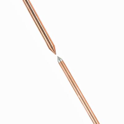 China Lightning Protection System Ground Rod Ground Rod Pure Copper Solid Copper Earth Rod and Grounding System for sale