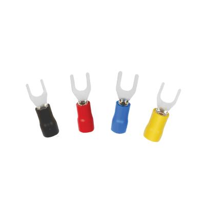 China Copper/PVC/Brass PVC Insulated Clamp Spade Terminals Bifurcate Type Cable Lug Terminal for sale