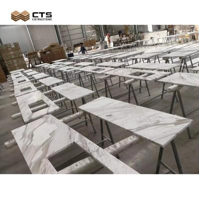 China Southwest Hot Sale Kitchen Countertop Volakas White Marble Benchtop Cover Slab Big Prices for sale