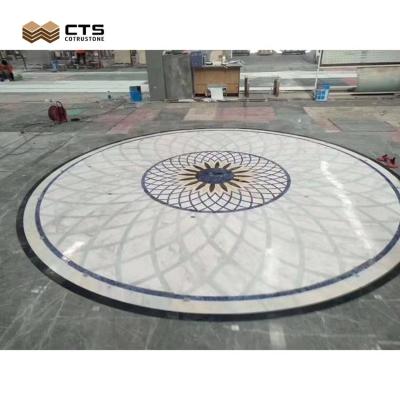 China Modern Waterjet Marble Medallion Products White Floor Tiles Square for sale