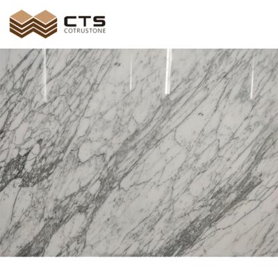 China Modern 18mm Thickness Cheap Price Polished Snow White Marble Tiles Fine Lines Statuario Venato Slab Marble for sale