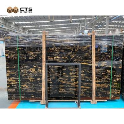 China Modern Cheap Price Italian Black Gold Nero Portoro Marble Slab for sale