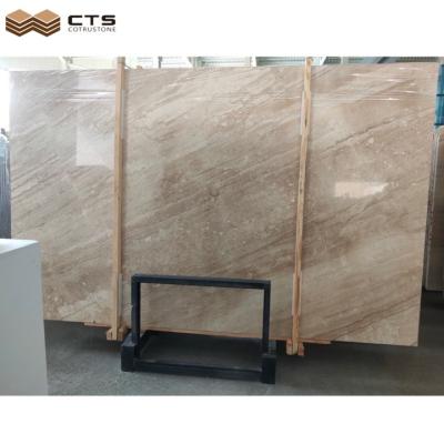 China Modern New Style Sunny Beige Marble Stone Dirty Interior For Wall Cladding Cross Grain for sale