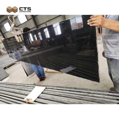 China Wholesale Price Contemporary Custom Thick Size 50mm Cosmic Polish Absolute Black Granite for sale