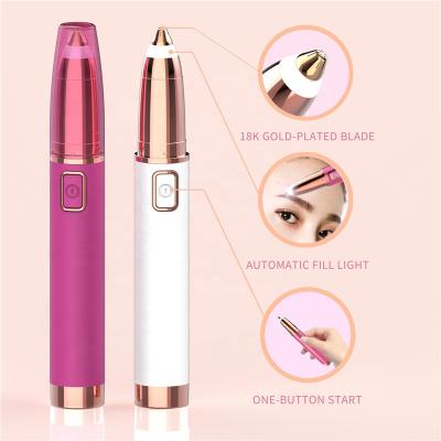 China Perfect for Women Mini Custom Logo Hair Removal Automatic Facial Shaver Usb Rechargeable Electric Eyebrow Trimmer Trimmer for sale