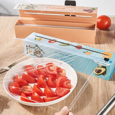 China OEM 1 Roll Moisture Proof Plastic Food Wrap Enclosed Slide Cutter Recycled Package Paper Box for sale