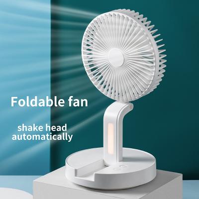 China New USB Rechargeable Rotating Ceiling Fan Portable Folding Table Fan Fan Tower Folding Table Lamp Folding Fan with Night Light for sale