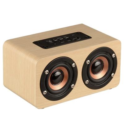 China Big Sound High Quality Stereo Bass Wooden Portable Mini Bluetooth Speaker Wireless Speaker for sale