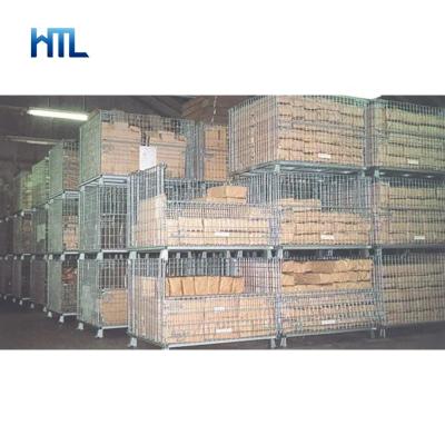 China PET Preform Industry Galvanized Warehouse China Collapsible Industrial Wire Cages Container for sale