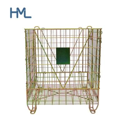 China Collapsible High Quality Industry Storage Durable Metal Wire Container Logstic Cage for sale