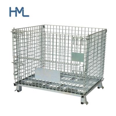 China Durable Collapsible Heavy Duty Industrial Warehouse Transport Metal Wire Mesh Container for sale