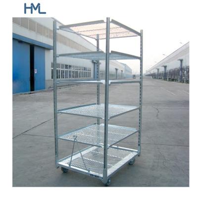 China Danish horticultural flower trolley garden center transport metal mesh wire flower cart for sale for sale