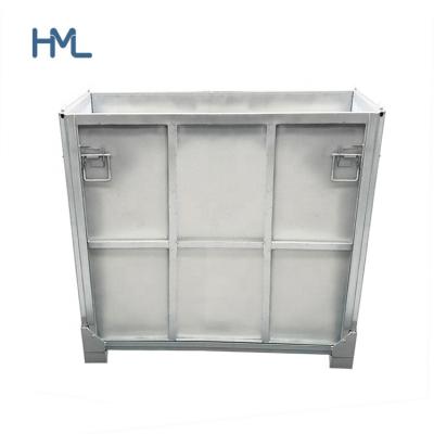 China Collapsible And Demountable Galvanized Steel Foilding Box Metal Transport Warehosue Pallet for sale