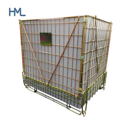 China Industrial Fabricated Mild Steel Metal Collapsible PET Preforms Storage Stacking Steel Wire Mesh Warehouse Bin for sale