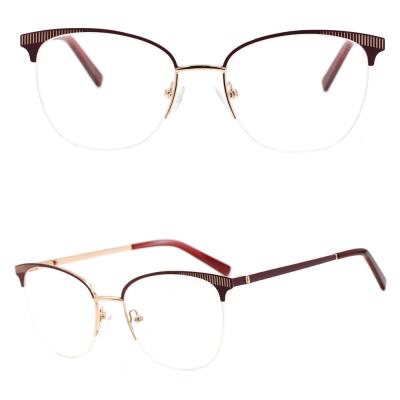 China High End Metal Fashion Half Frames Metal Optical Glasses GK7202 for sale