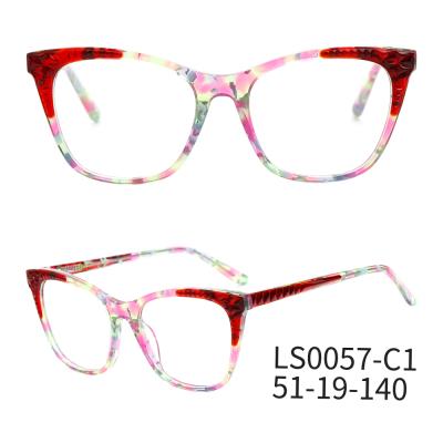 China LS0057 ACETATE Multi Color Embossed Pattern Acetate Vintage Glasses for sale