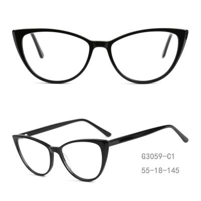 China For New Design Glasses G3059 Optical Frame Full Acetate Black Fashion for sale