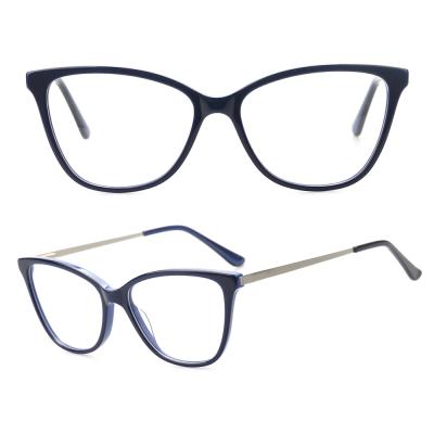 China New Design Acetate+Metal HC0142 Metal Acetate Cat Eye Optical Frames for sale