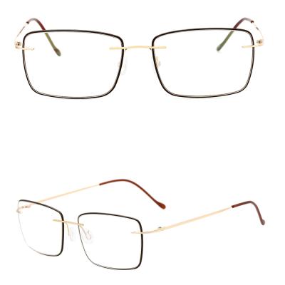 China Unisex Rimless Or TR90 PP2045T Titanium Rimless Optical Frames With TR90 Rim for sale