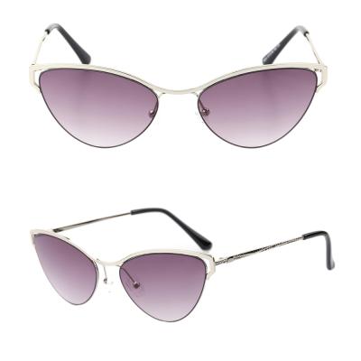 China Fashion Sunglasses 1825 Women Fashion Half PC Lens Metal Cat Eye Sunglasses for sale