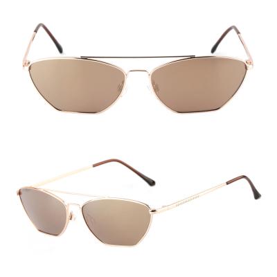 China Fashion Sunglasses 1912 Fashion Double Bridge Men Women Metal Irregular Sun Glasses for sale