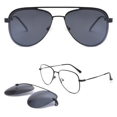 China Fashion Sunglasses RY1025 Fashion Pilot Magnetic Polarized Detachable Sunglasses for sale