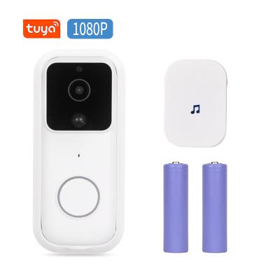 China Nightvision 1080p video smart ring home security video camera bell tuya wifi camera PIR motion sensor intercom doorbell with chime for sale