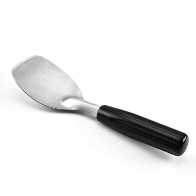 China New Design 304 Stainless Steel Metal Stocked Ice Cream Scoop Spatula With Black Handle for sale