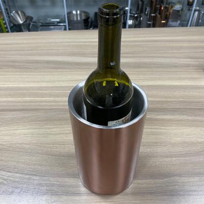 China High Quality Silver Copper Stainless Steel Stocked Red Standing White Wine Cooler Champagne Chiller Ice Bucket for sale