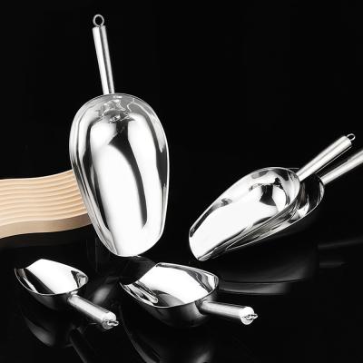 China Stocked can be in direct contact with food 201 stainless steel ice scoop for sale