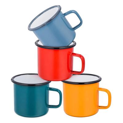 China Stocked High Quality Retro Camping 400ml Thicken Enamel Mug for sale