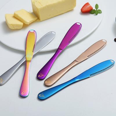 China Best Selling 430 Food Grade Butter Cheese Tools Gold Stocked Knife Stainless Steel Material Small for sale