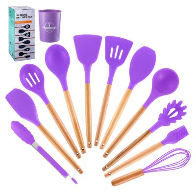 China Sustainable Food Grade 12 Pieces Kitchen Utensil Silicone Set For Cooking And Baking for sale