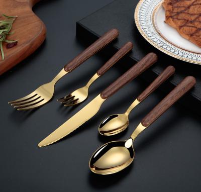 China Stocked 5 Pcs Stainless Steel Easy To Carry Commercial Custom Logo Flatware Set for sale