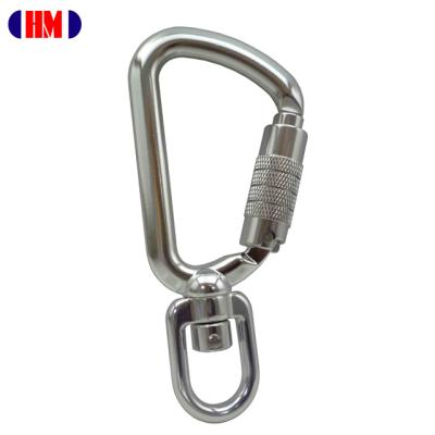 China Heavy Industry A204KTL Aluminum Medium Twist Lock Carabiner Tie Hook for sale