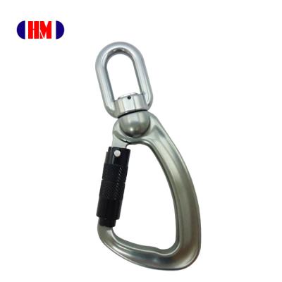 China Indicator Version CE Aluminum Alloy Swivel Eye PPE 25kN Load Gauge Triple Lock Hook for sale