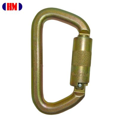 China Fall Protection Connector Galvanized Steel Captive Pin Type D ANSI 50kN Carabiner for sale