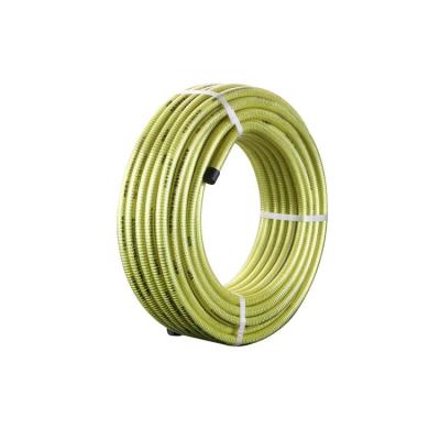 China Kitchen PVC Coated Stainless Steel Flexible Yellow Gas Hose For Natural Gas for sale