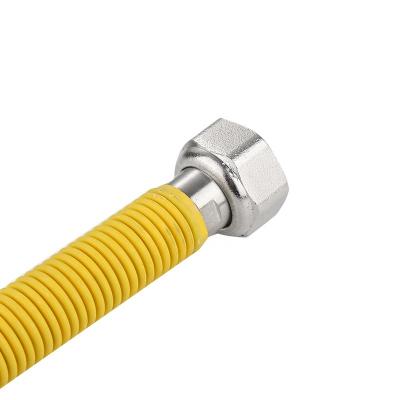 China Gas Hose PVC Coated Stainless Steel Flexible Yellow Gas Hose For Natural Gas for sale