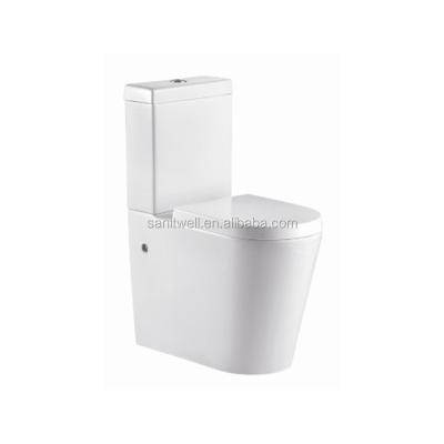 China Double-Flow New Style Ceramic Washdown Two Piece Toilet With Soft Closing Seat Cover for sale